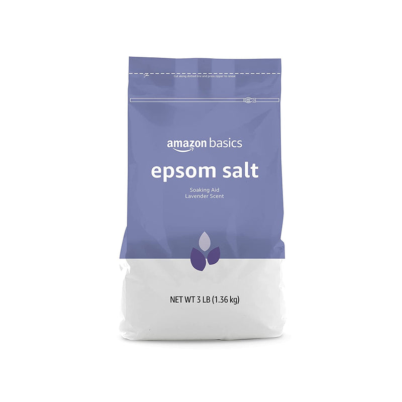 Amazon Basics Epsom Salt Soaking Aid, Lavender Scented, 3 Pound