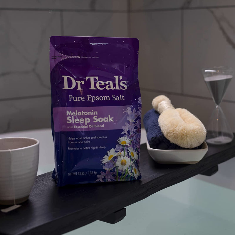 Dr Teal's Pure Epsom Salt, Melatonin Sleep Soak With Essential Oil Blend