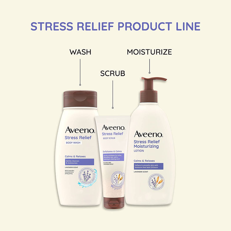 Aveeno Stress Relief Moisturizing Body Lotion with Lavender Scent, Natural Oatmeal to Calm & Relax