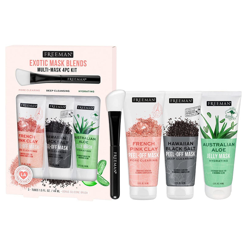 Face Mask Exotic Blends Variety Pack, Pore-Cleansing Clay Peel-Off Mask