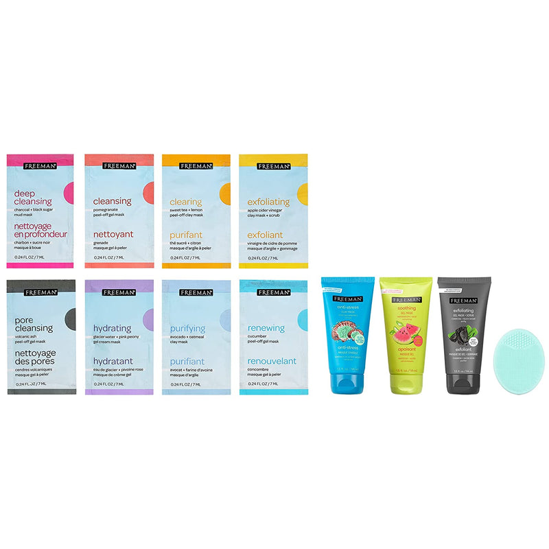 FREEMAN Limited Edition Renew & Relax Facial Mask Kit, Variety Face Mask Set