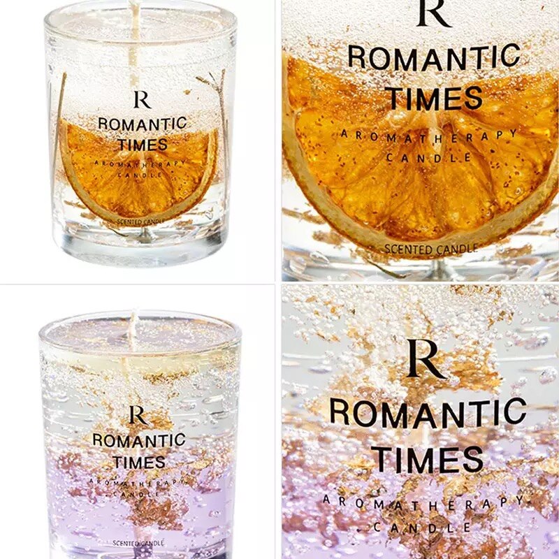 Clear Transparent Scented Candles Handmade Flower Jelly Wax Fragrance Candle Luxury Glass Aromatherapy Christmas Valentine Gifts