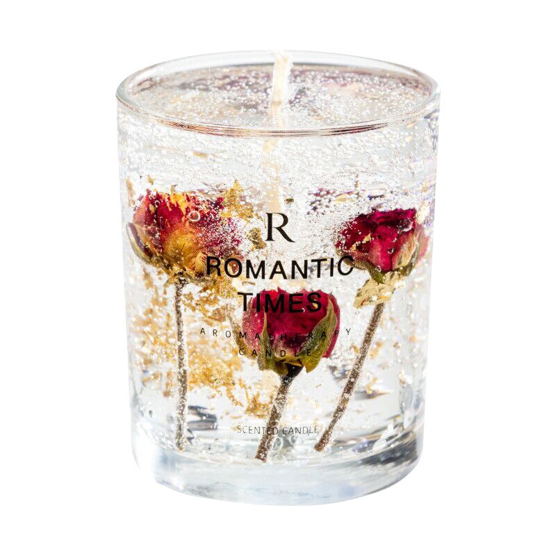 Clear Transparent Scented Candles Handmade Flower Jelly Wax Fragrance Candle Luxury Glass Aromatherapy Christmas Valentine Gifts