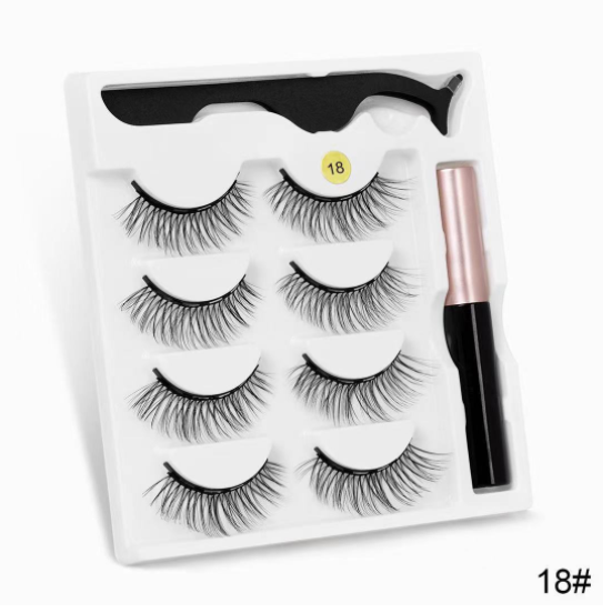 Four Pairs Of Magnetic False Eyelashes Set - WarmEssence Essentials