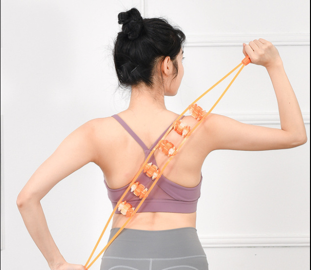 Roller-type Back-pulling Massager For Relaxing Abdomen Waist And Legs