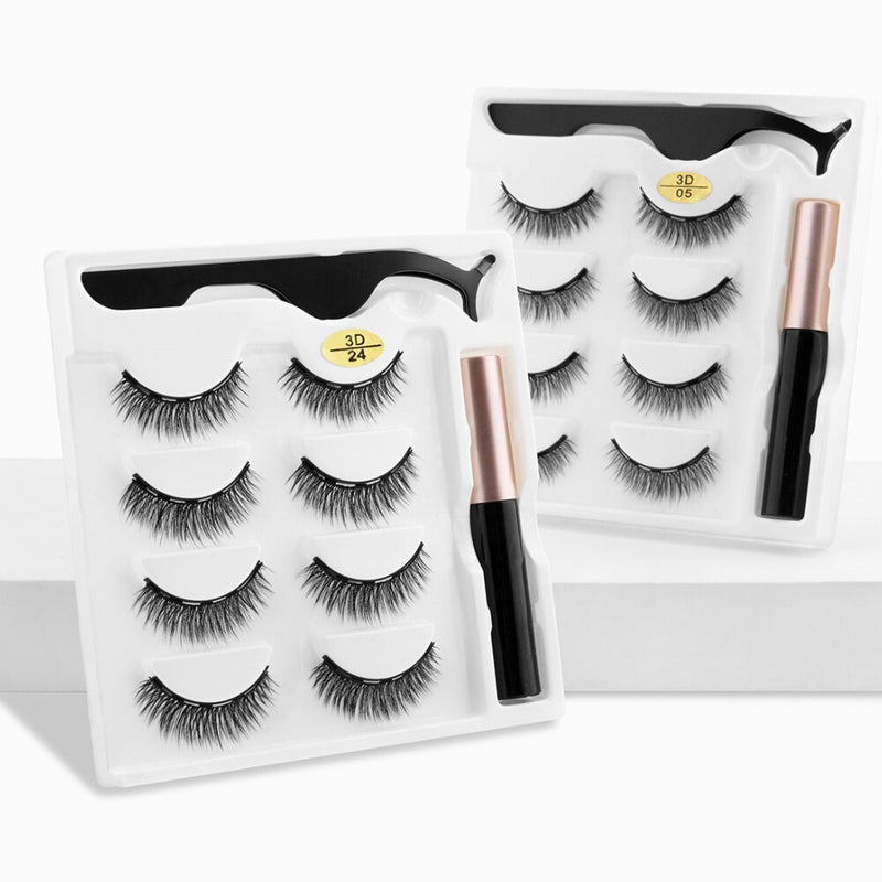 Four Pairs Of Magnetic False Eyelashes Set - WarmEssence Essentials