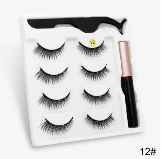 Four Pairs Of Magnetic False Eyelashes Set - WarmEssence Essentials